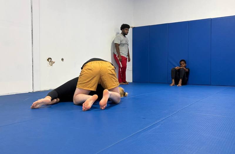 Two athletes training No-Gi grappling at Renzo Gracie Milford
